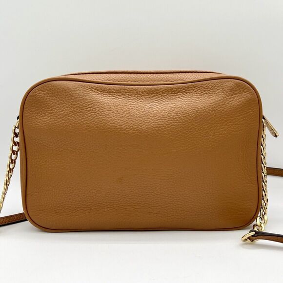 Fulton Cross-Body Bag Michael Kors Acorn Brown Pebbled Leather Large East West - Picture 7 of 16